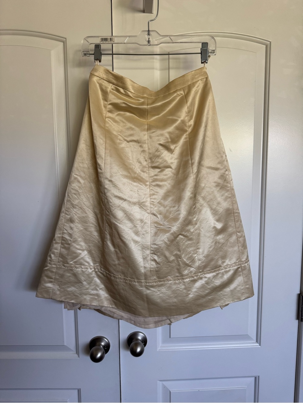 MaxMara Cream A-Line Silk Satin Knee Length Skirt size 2